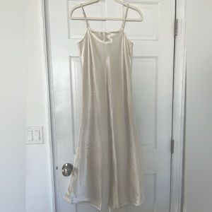 Ivory/gold satin midi dress